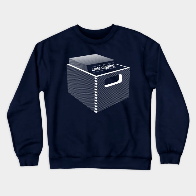 Crate Digging Crewneck Sweatshirt by modernistdesign